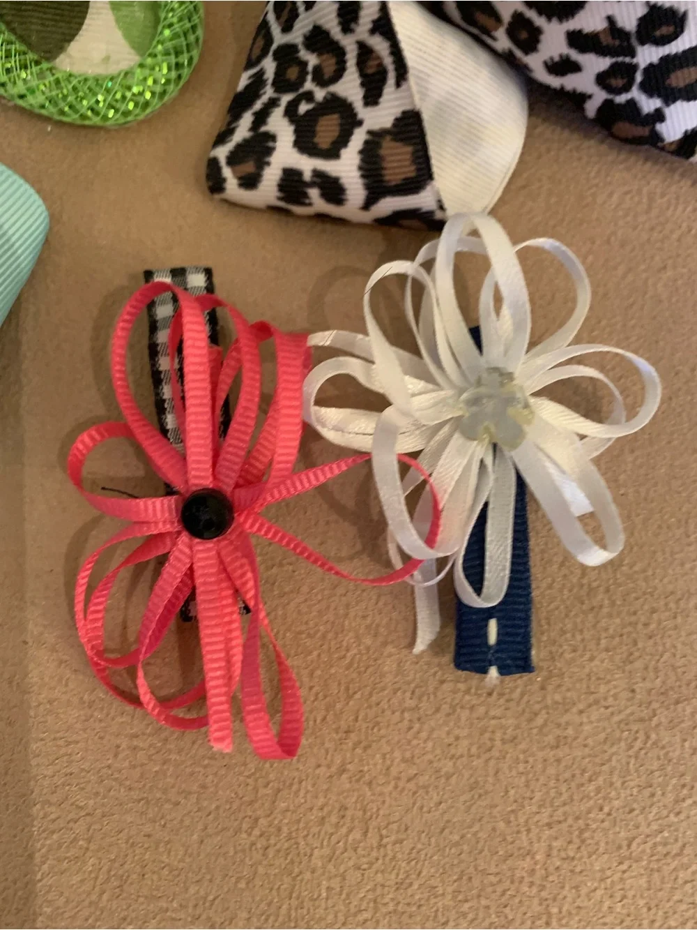 Assorted Kids Hair Bow Set - Yellow, Blue, Leopard, Pink & More